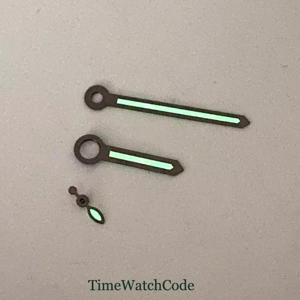 Luminous Black Watch Hands Fit UNITAS ETA6497 6498 ST3600 3620 Movement