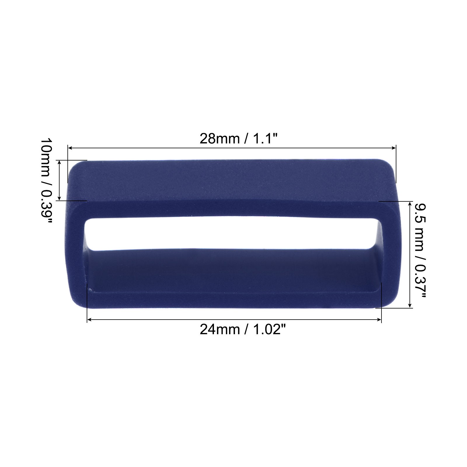 Watch Band Strap Loops Silicone for 24mm Width Watch Band Navy Blue 4Pcs