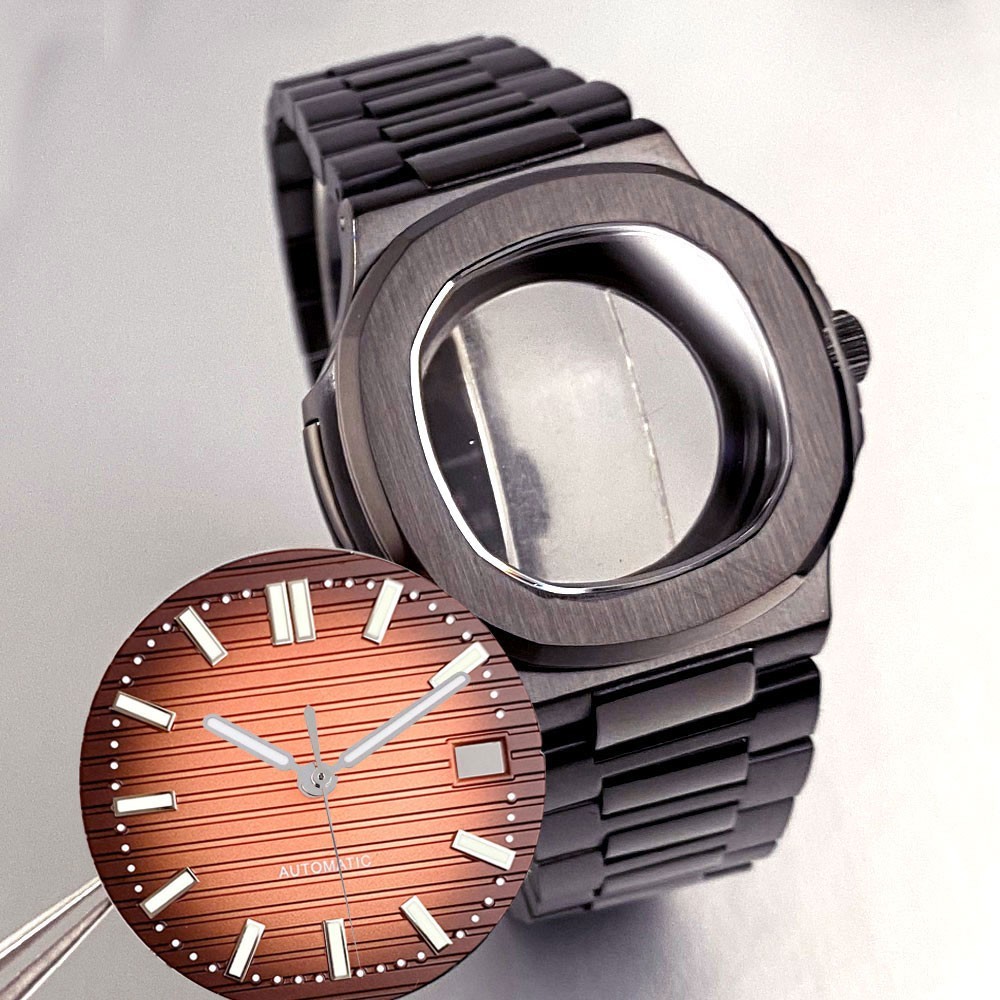 NH35A 40mm Square Watch Case Sapphire Crystal for NH36 NH38 NH70 Waterproof