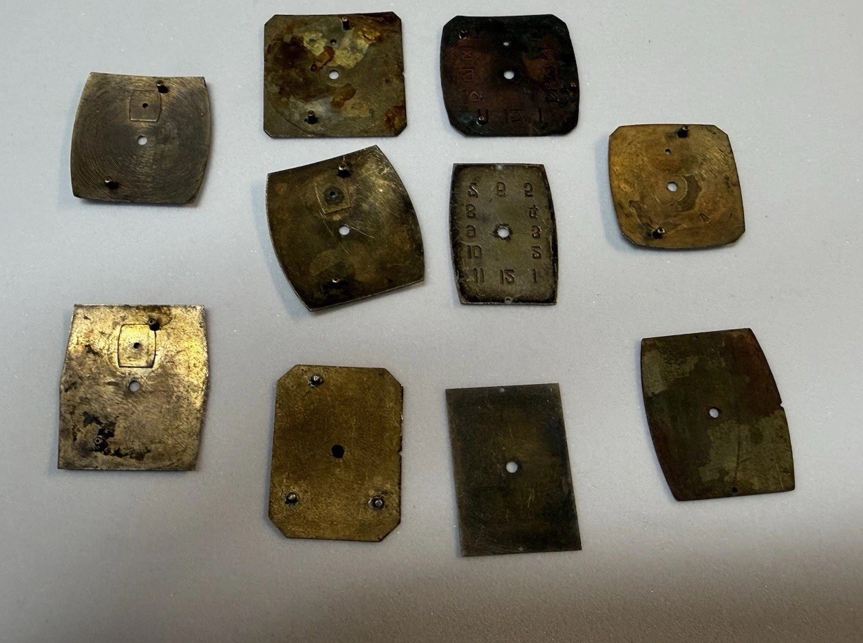 Elgin Art Deco Rectangle Dials Various Sizes, Lot Of 10