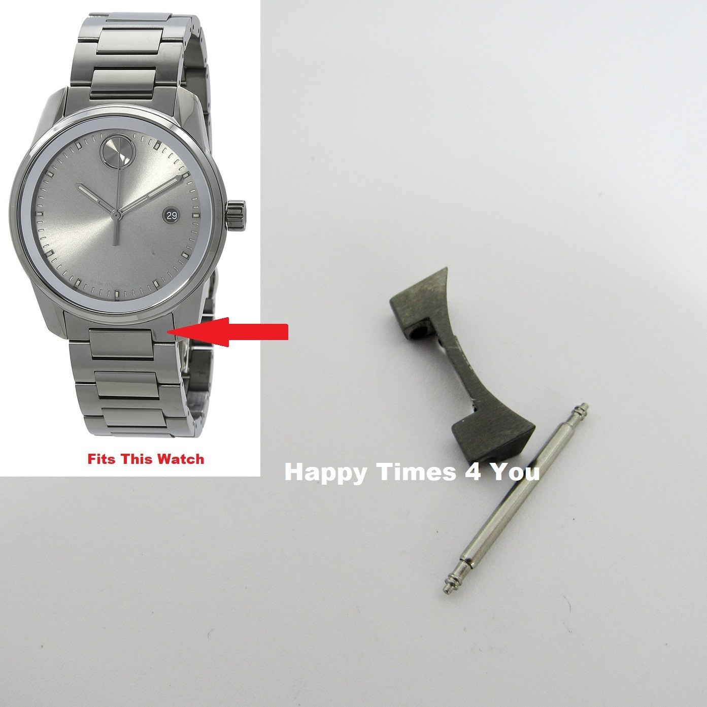Movado Bold Verso Gunmetal Case End Link 3600860