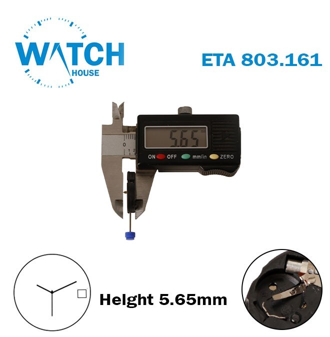 ETA 803.161 Swiss Quartz Movement , White Date Disk 3, 3Hands, H:5.65mm