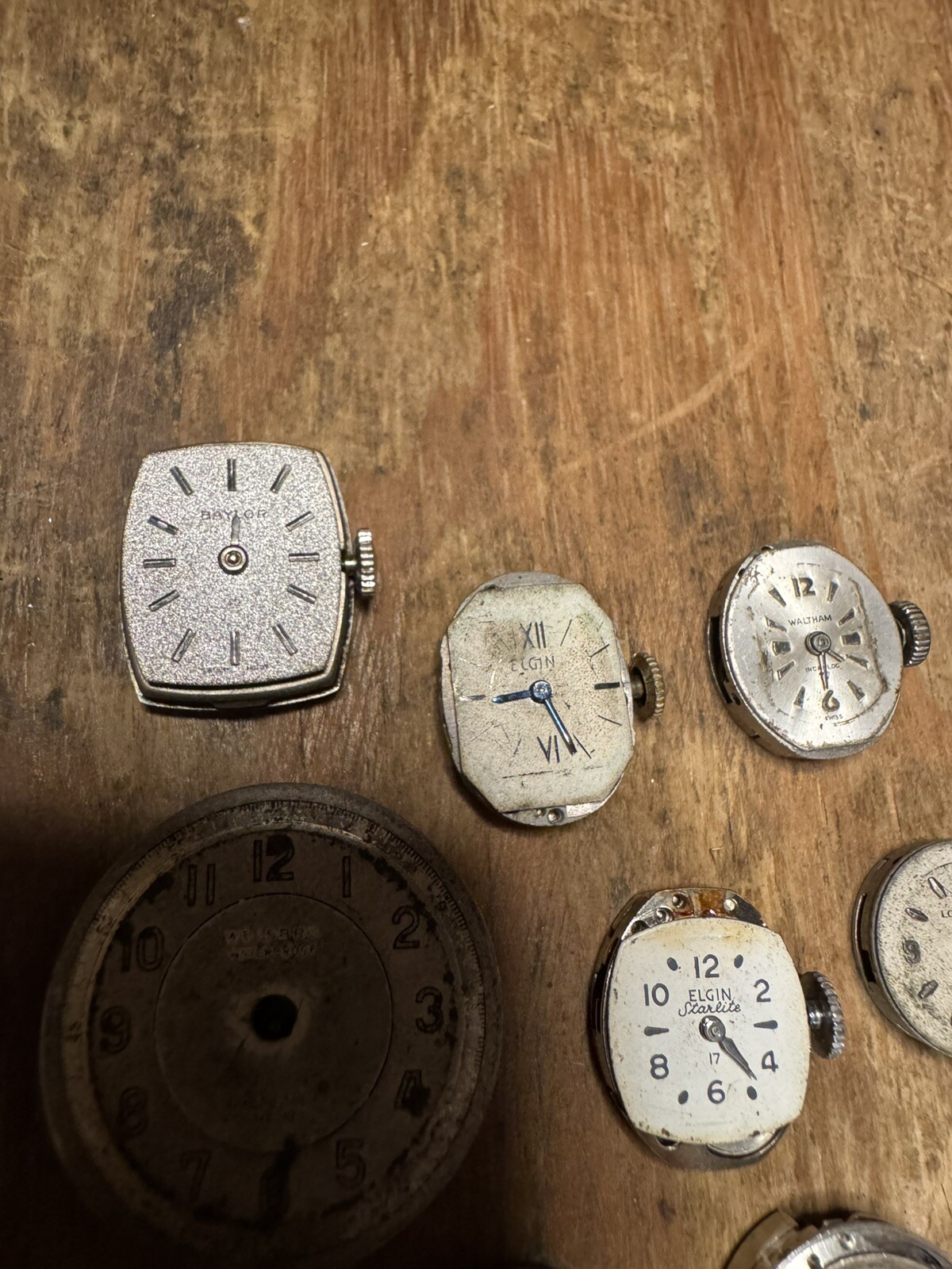 Vintage Lot Of 10 Ladies Watch Movement/Faces Swiss Misc Parts/Steampunk/Craft