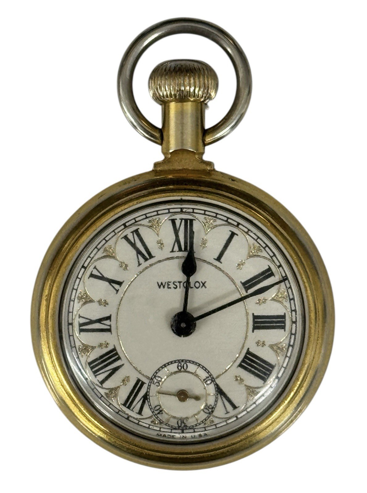 Vintage Westclox Locamotive “The Conductor” Railroad Pocket Watch (Read)