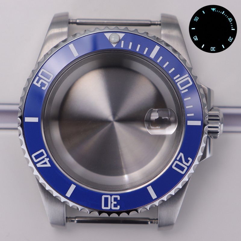 NH35 Watch Case Oyster Luminous SUB Blue 40mm STEEL 20ATM For Seiko NH35 ETA2824