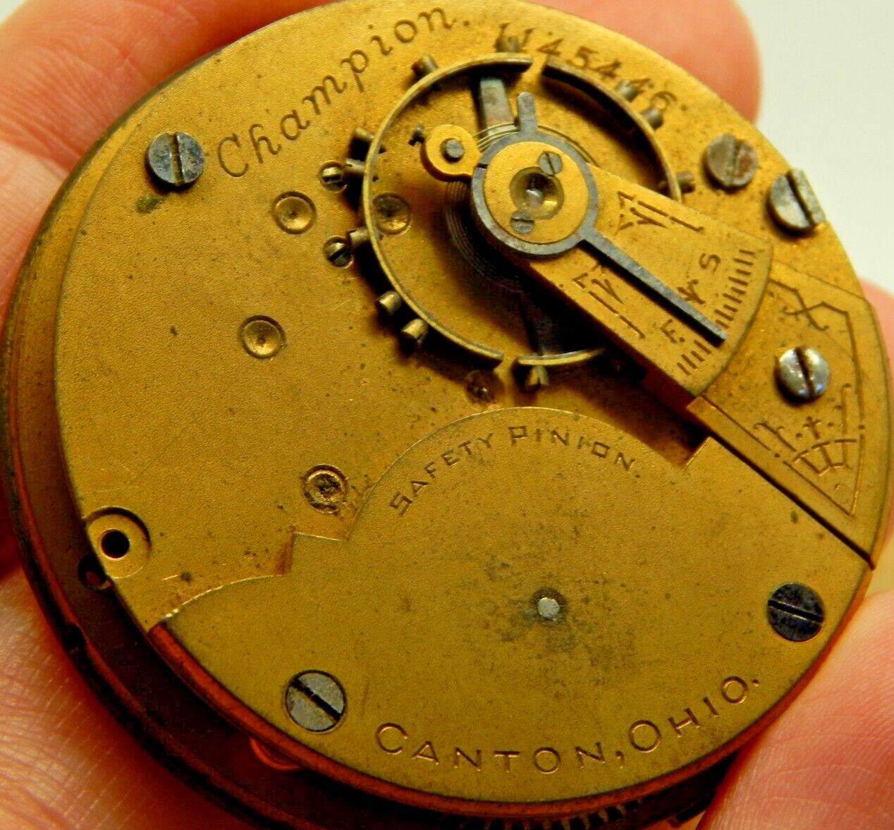 Antique Hampden Pocket Watch Movement 18s 7j Grade Champion Circa 1898