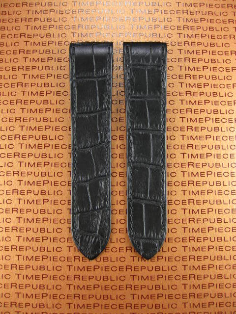 23mm Deployment Leather Strap Large Black Band for CARTIER SANTOS 100 XL A1
