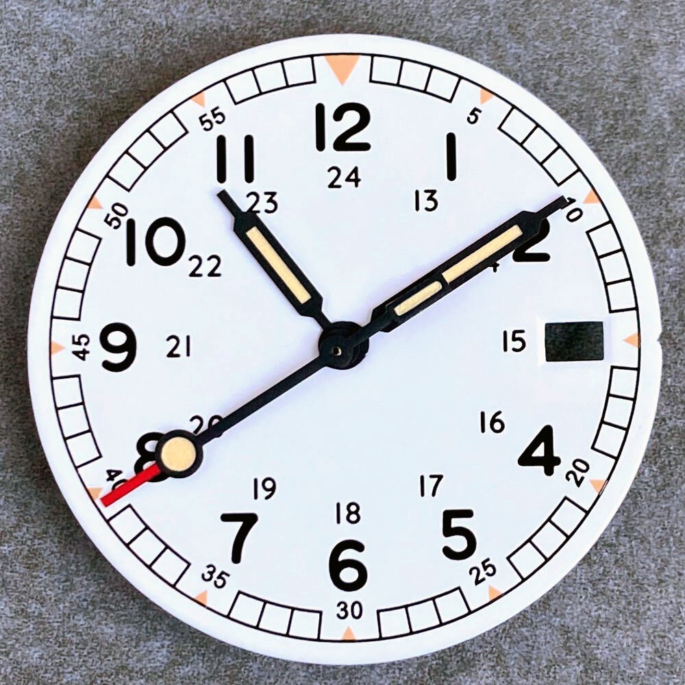 29mm Pilot Style Watch Dial Face and Hands Fit for NH35 NH36 Automatic Movement