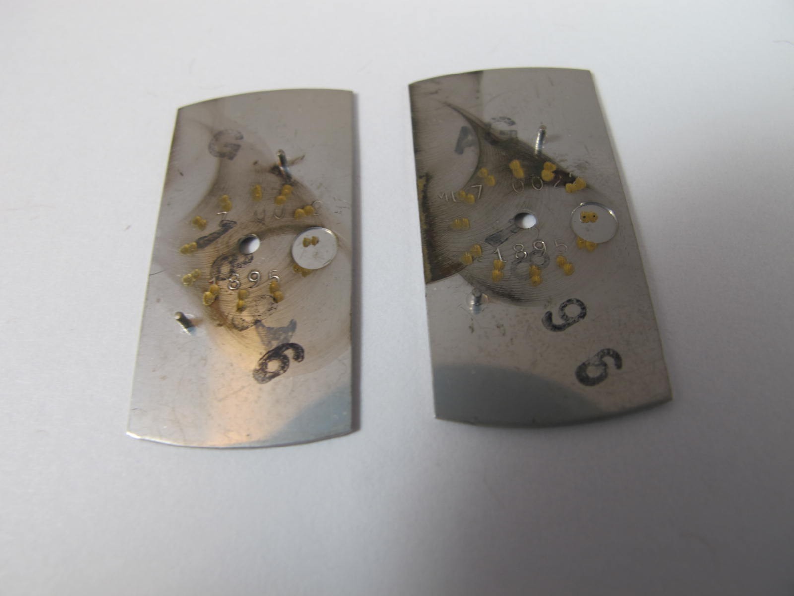 OMEGA DEVILLE LADIES OLD STOCK SILVER COLOR RECTANGULAR VINTAGE WATCH DIALS