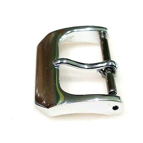 New 20mm Square Modern Polished White Silver Tone Watch Band Replacement Buckle
