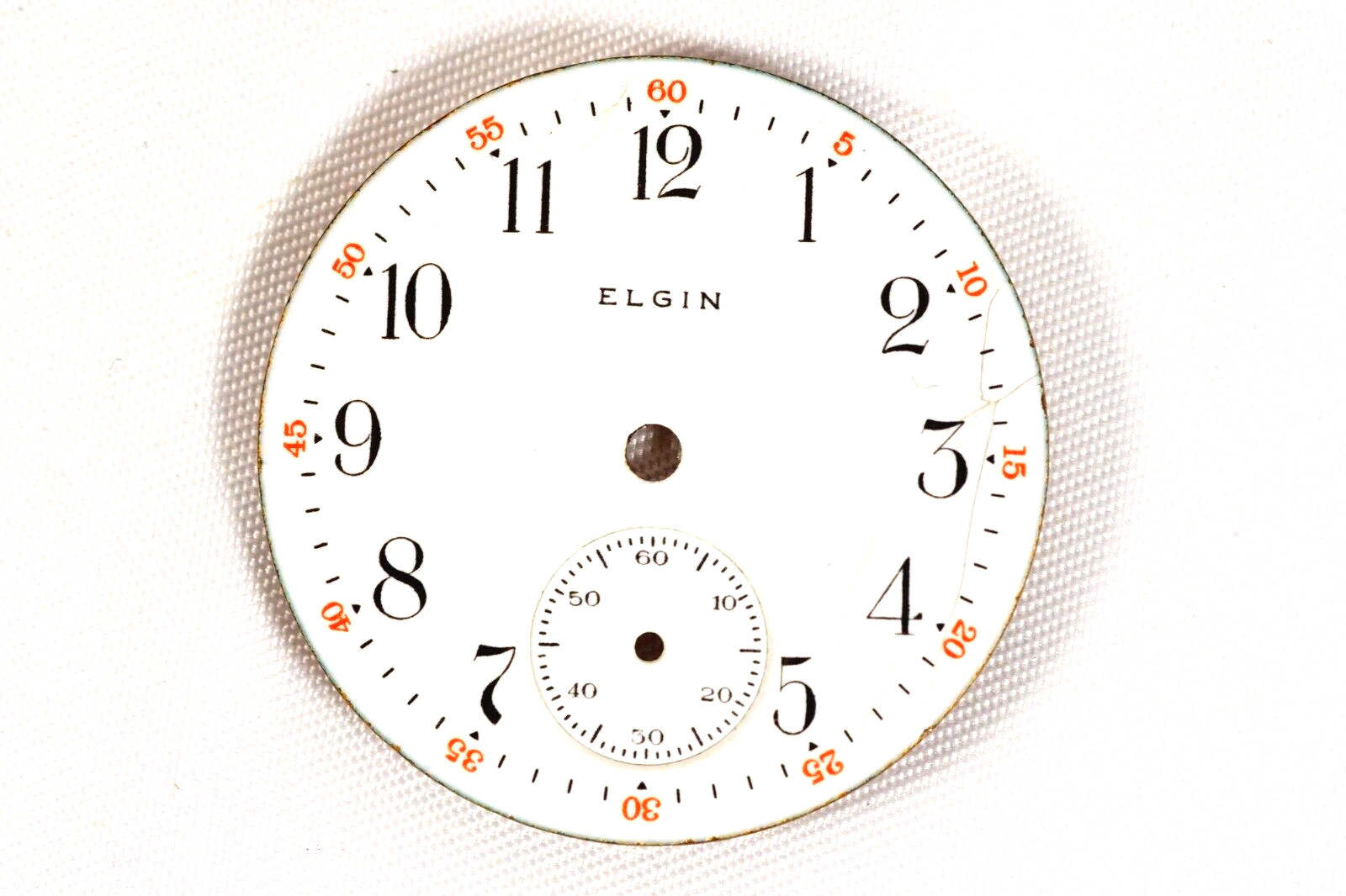 ELGIN Pocket Watch Dial Porcelain ELGIN Model 3 Grade 324 Arabic Indices