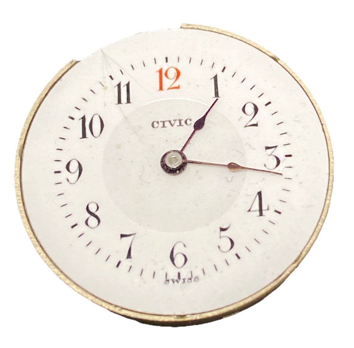 Civic Pendant Watch Movement Swiss Openface 25 Mm Parts Antique F8719