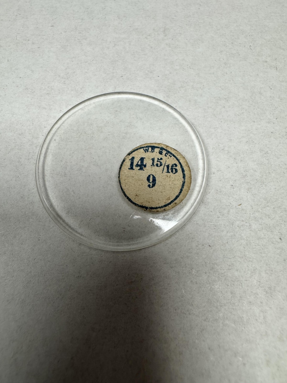 Vintage W.B.&C. Pocket Watch Mineral Crystal Domed 33.86mm 14 15/16 9 Clear