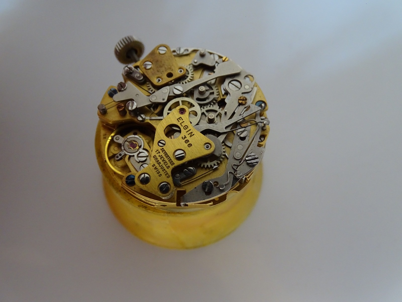 Elgin Complete Movement & Dial Buren Cal 12 Automatic Chronograph, Running