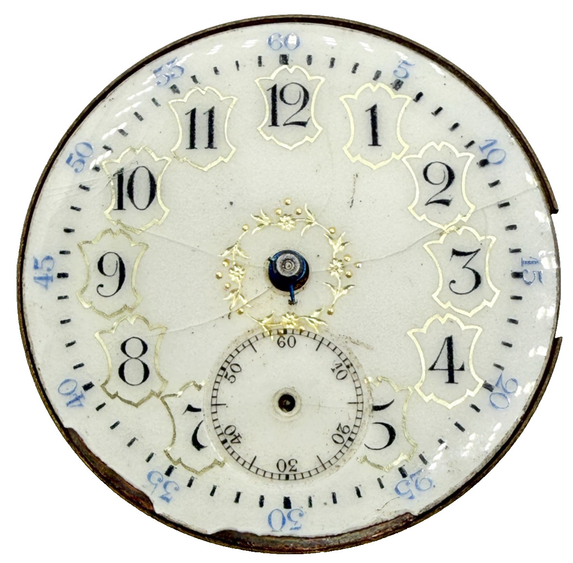 Antique 1902 6s Fancy Dial Waltham Seaside Pocket Watch Movement