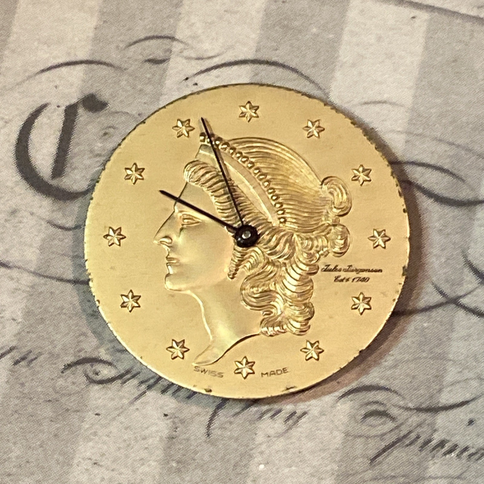 Vintage Jules Jurgensen Men’s Coin Dial Watch Movement 17 Jewels Good Balance