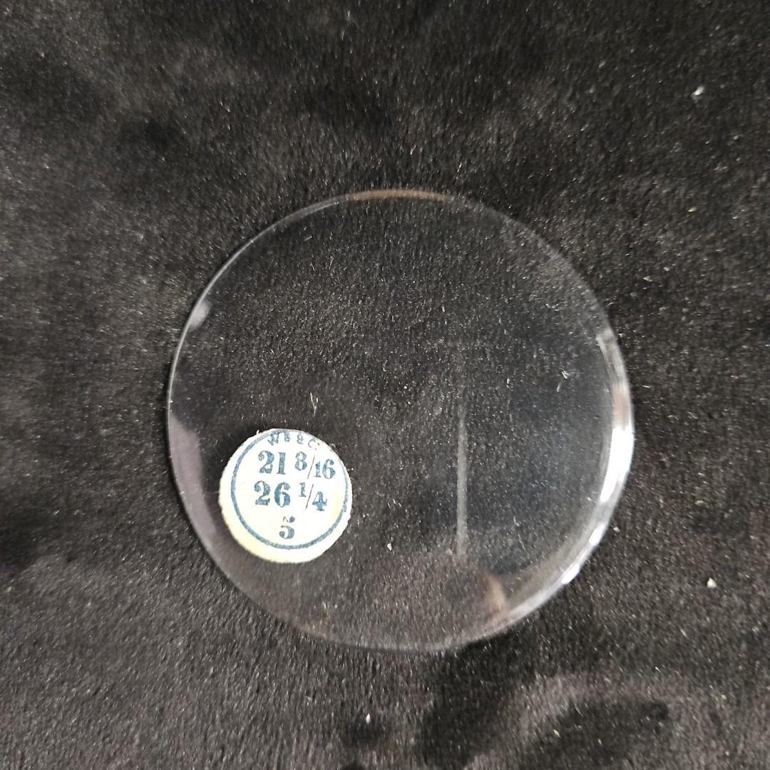 NOS W.B. Co Pocket Watch Crystal 21 8/16 26 1/4 5