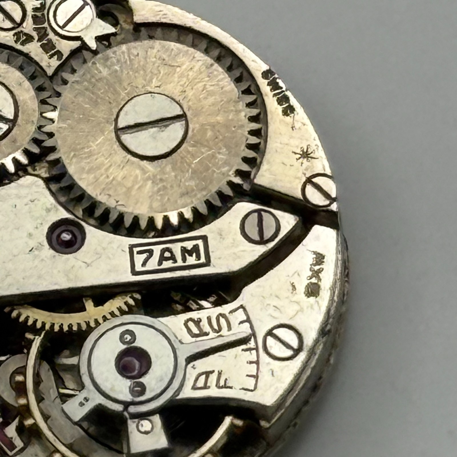 Bulova 7AM Watch Movement Running Swiss 17Jewels Manual Wind Parts Repair 17.1mm