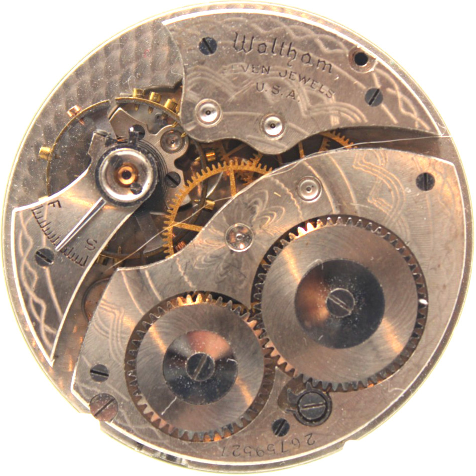 1928 WALTHAM POCKET WATCH MOVEMENT 26759527 GRADE: 210 12s 7j (SI3)