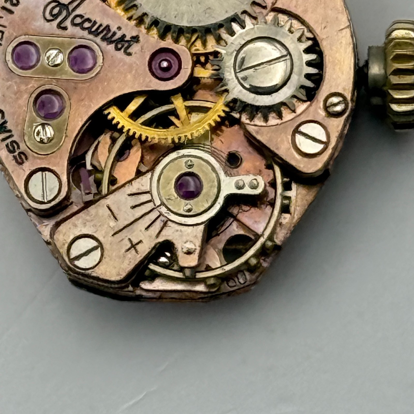 FHF 60 Watch Movement Accurist 21 Jewels Swiss Manual Wind Parts Repair 15.3mm