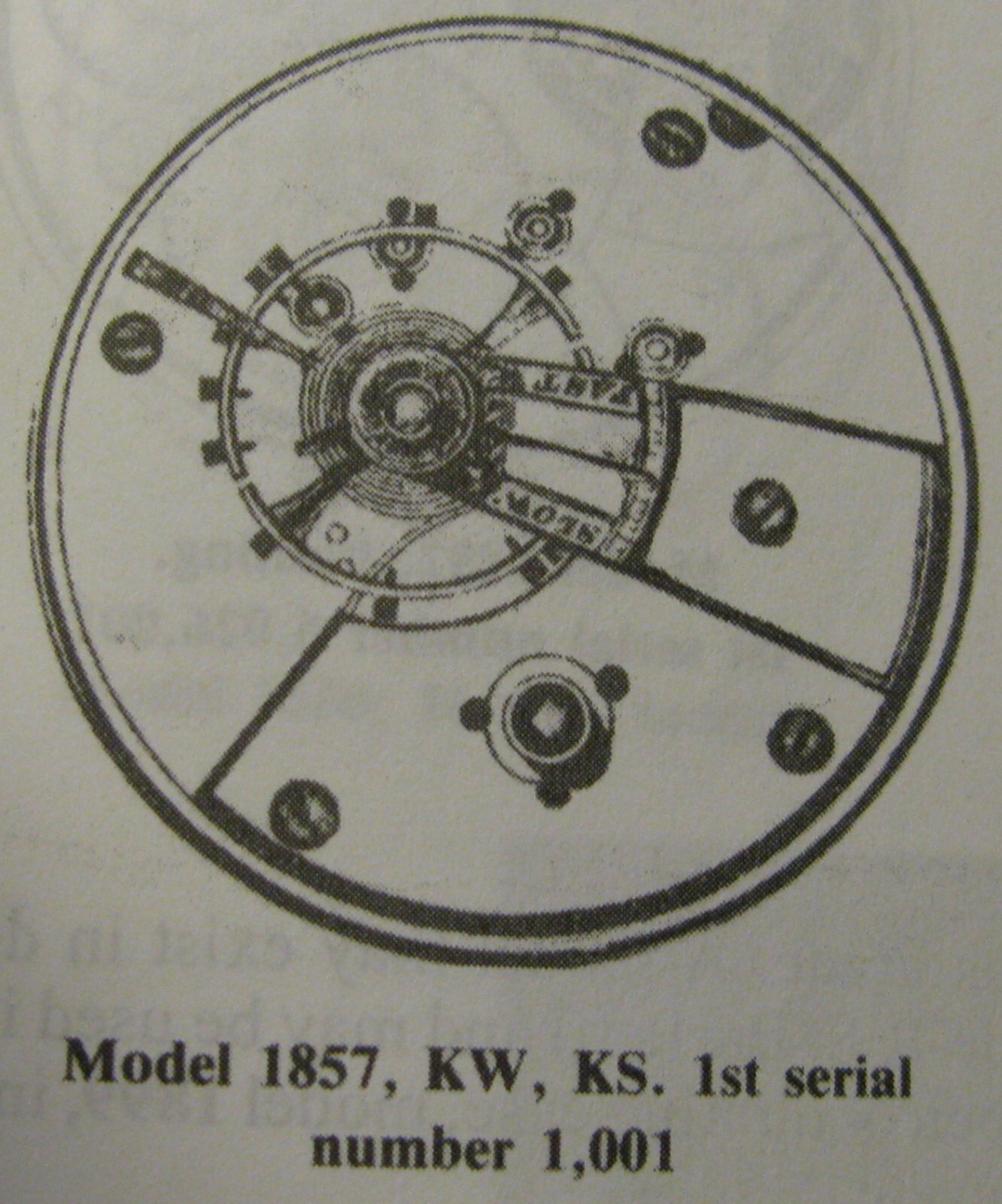 Waltham 18s ’57 Keywind balance staff loose #723 for Pocket Watch model 1857