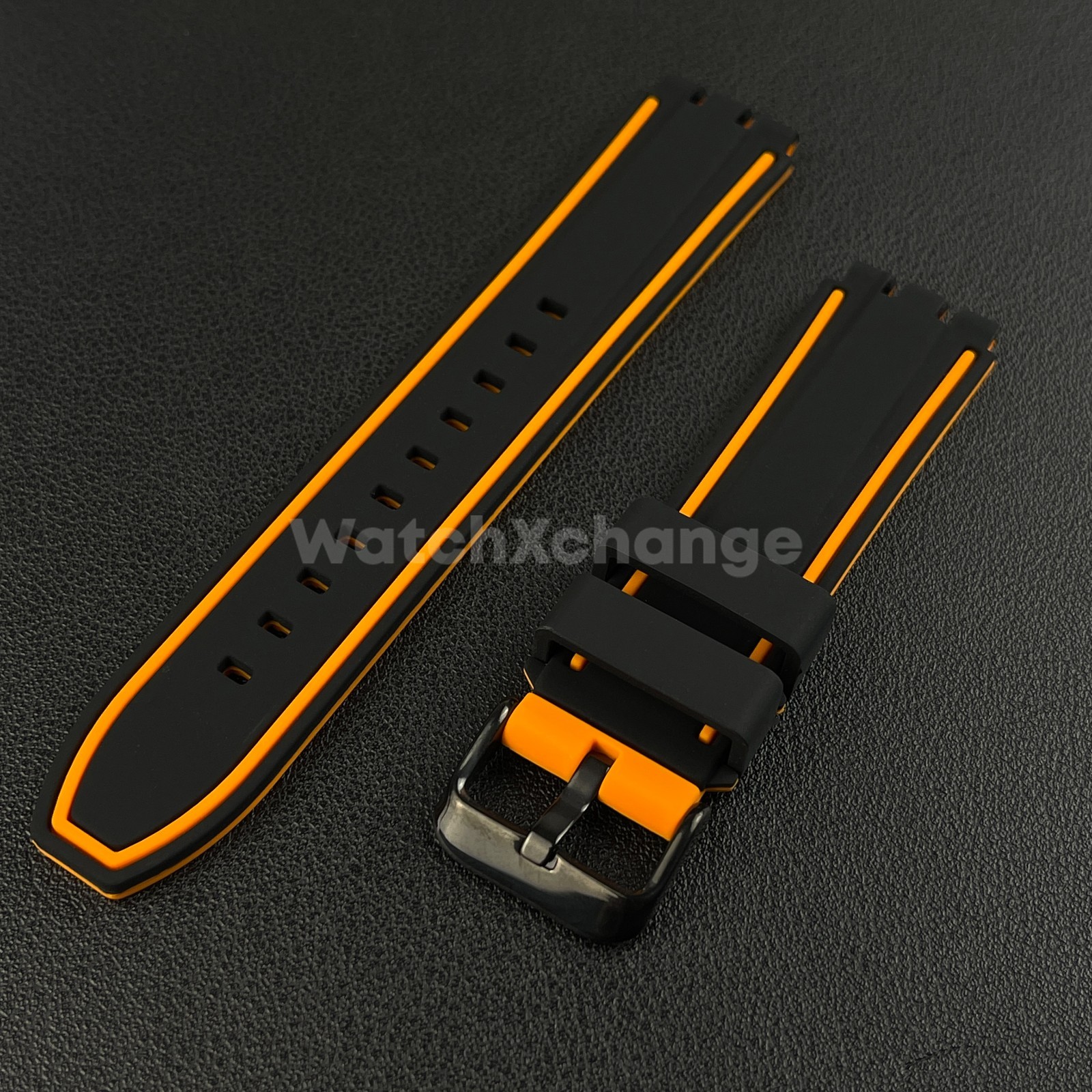 Orange Black Silicone Watch Strap Band For SWATCH Irony YVS400 YVS451 YVB404