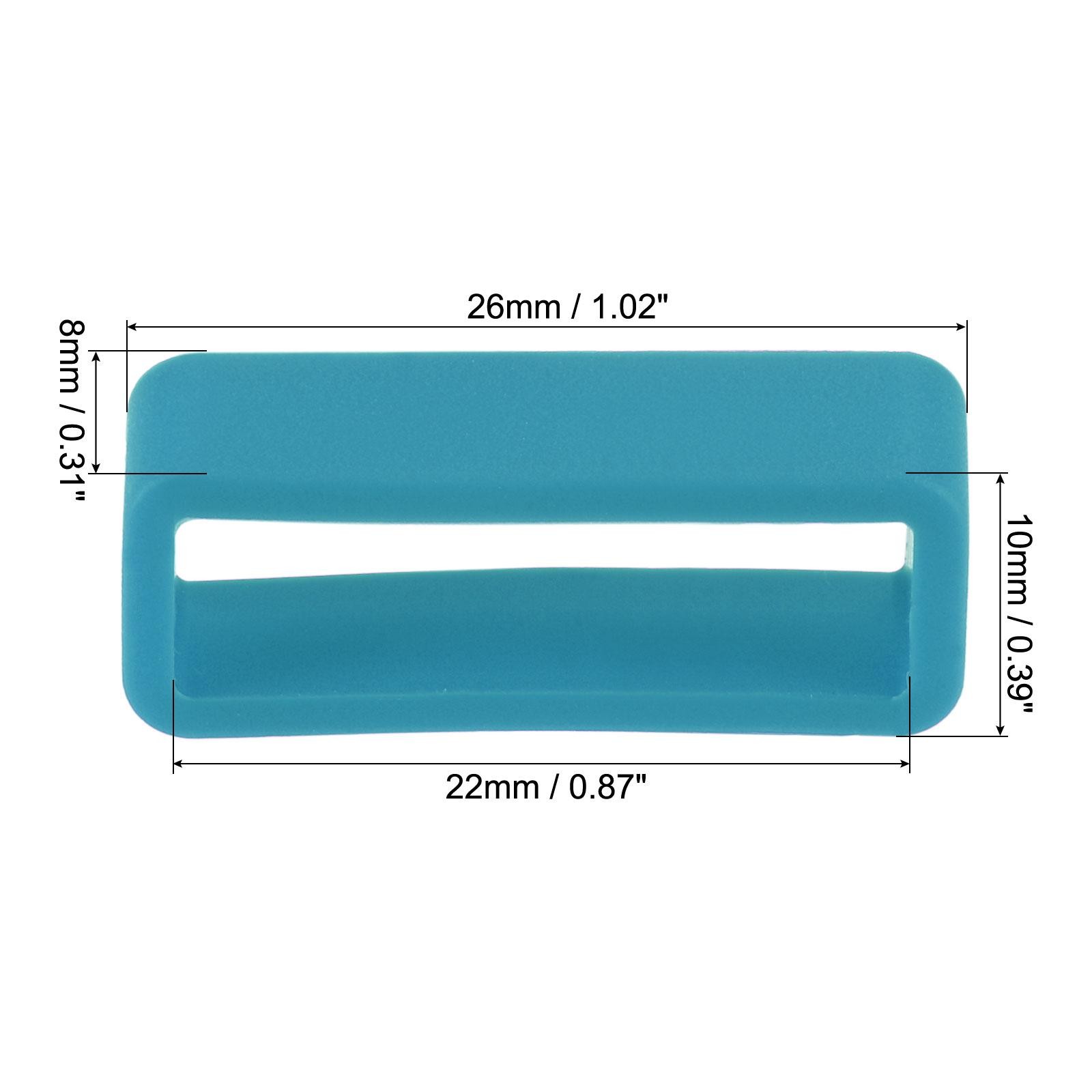 Watch Band Strap Loops Silicone for 22mm Width Watch Band, Turquoise Blue 4 Pcs
