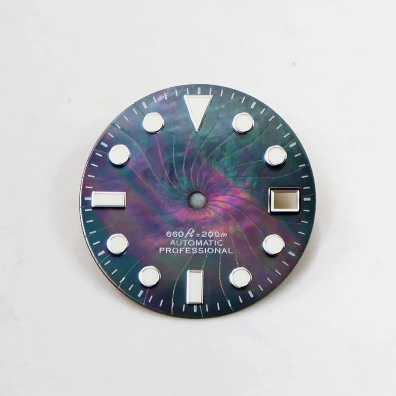 28.5mm Dial Natural Mother shellfish MOD Series BGW9 C3 Lume NH35NH36 Movement