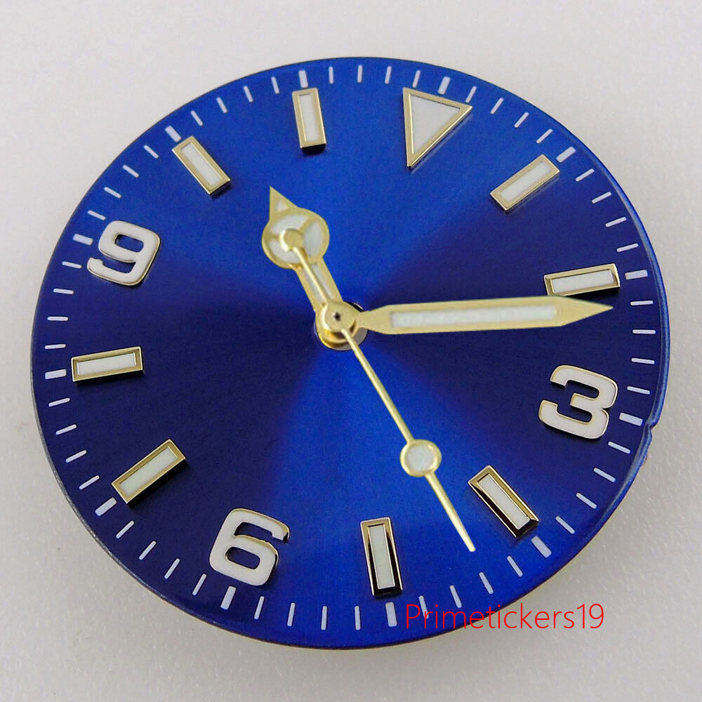 29mm Blue Watch Dial Hands Fit NH35 NH36 Miyota8215 DG2813 ETA2824 2836 Movement