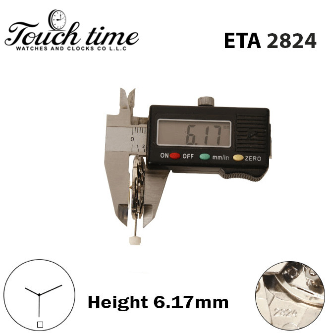 ETA 2824-Swiss Movement-Blue Date Disk At 6-H:6.17mm-3 Hands