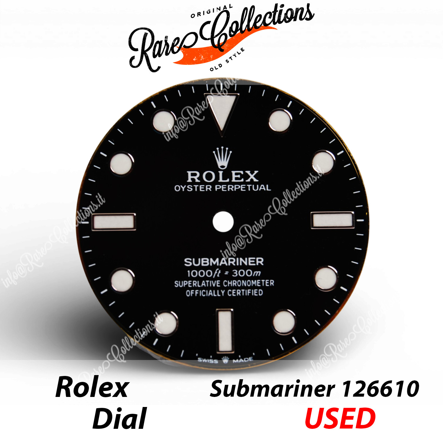 Rolex Dial 126610LN Used Black Submariner Dial Chromalight 126610LV 126619LB