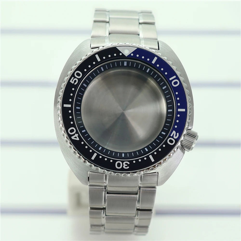45mm Steel Watch Case Sapphire Glass For Mod skx big Abalone NH35 NH36 NH38