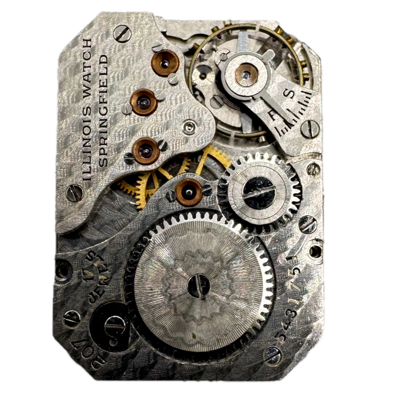 Vintage 20.5mm Illinois 19J Mechanical Men’s Wristwatch Movement 207 for Parts