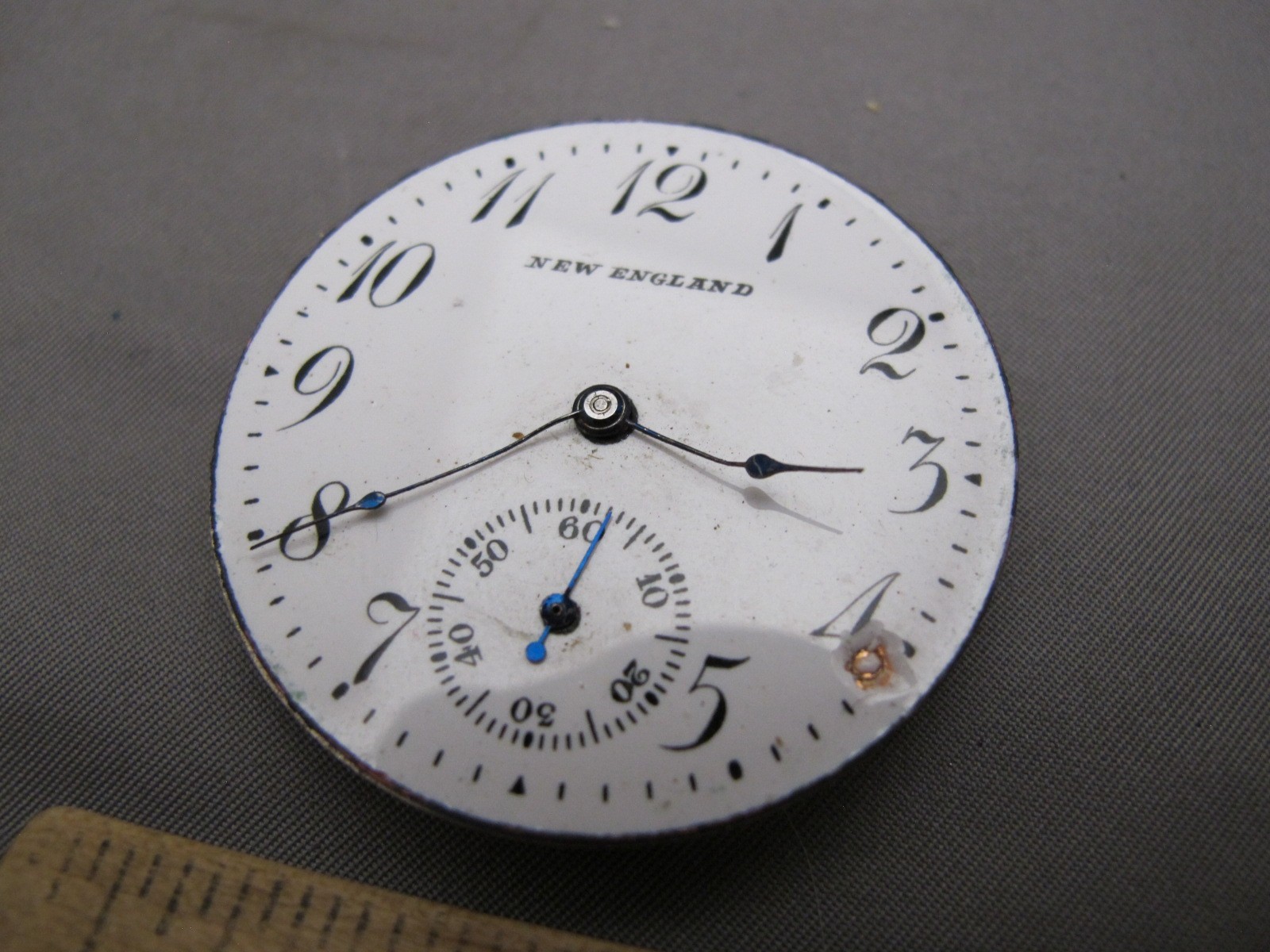 Scarce NEW ENGLAND Watch Co Pocket Watch Movement-16S, 7 Jewel-Parts/Restore