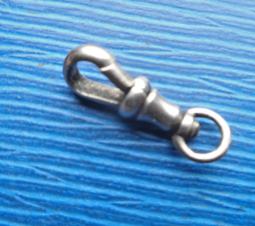 Silver DOG CLIP Fastener for Watch Chain etc Vintage NC Reading & Co 1.3 gram