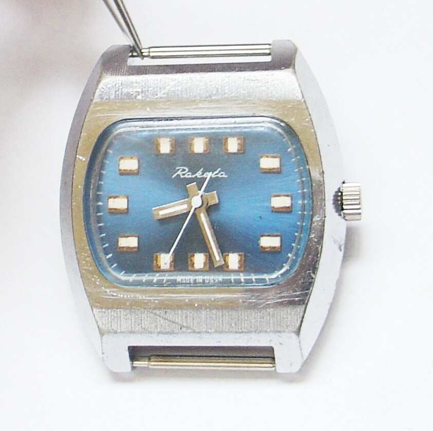 Raketa TV Soviet Russian watch USSR BLUE METALLIC DIAL SERVICED