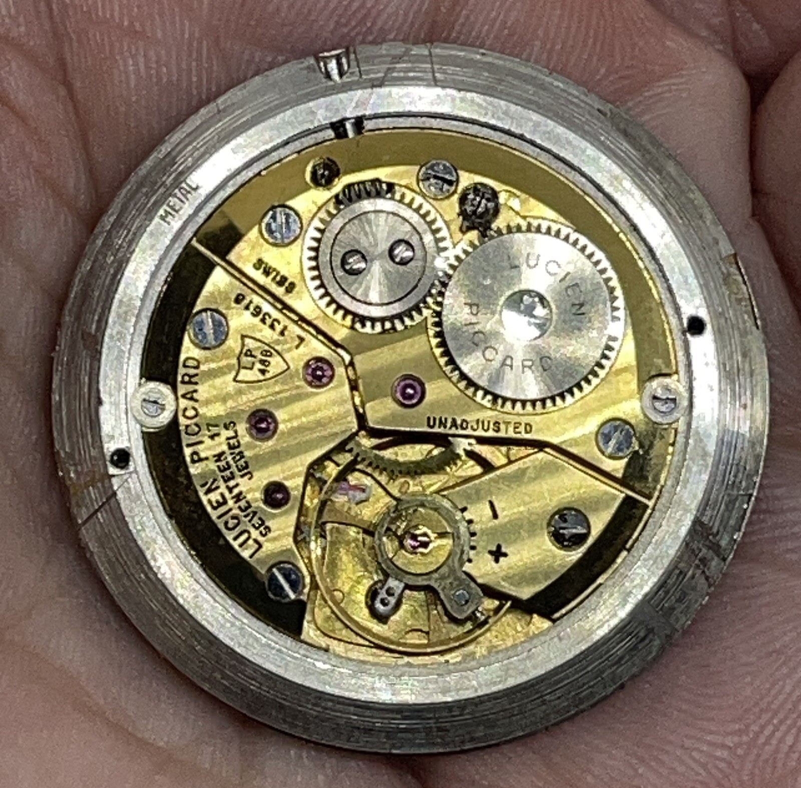 LUCIEN PICCARD LP 48B MOVEMENT 17 Jewels Swiss Does Not Run