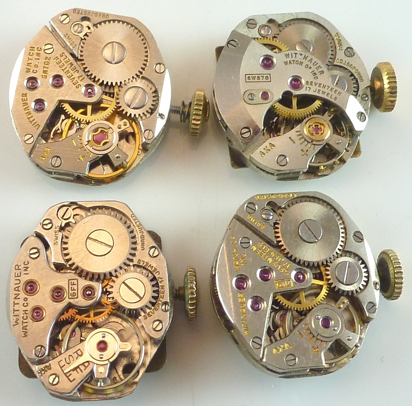 Lot of 4 Lady’s Wittnauer Wristwatch Movements – Parts / Repair