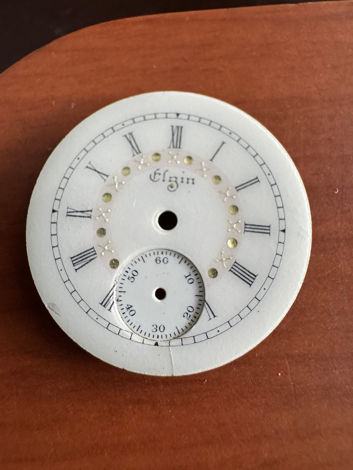VINTAGE FANCY DIAL AND FANCY HANDS FOR 0 SIZE ELGIN POCKET WATCH