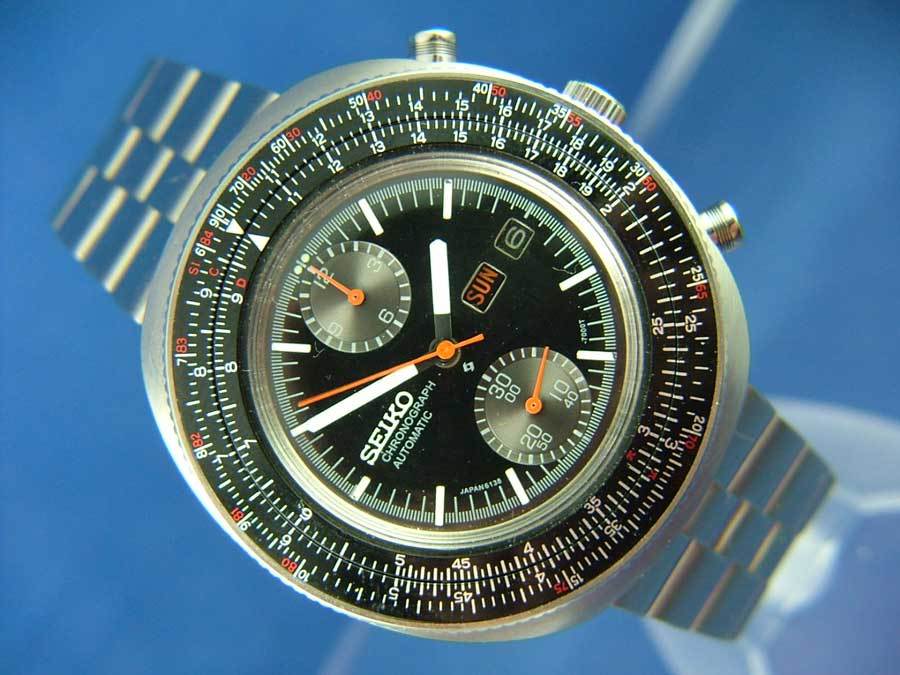 NEW TWO BEZEL INSERTS VINTAGE RARE CALCULATOR 6138-7000 SEIKO CHRONOGRAPH WATCH