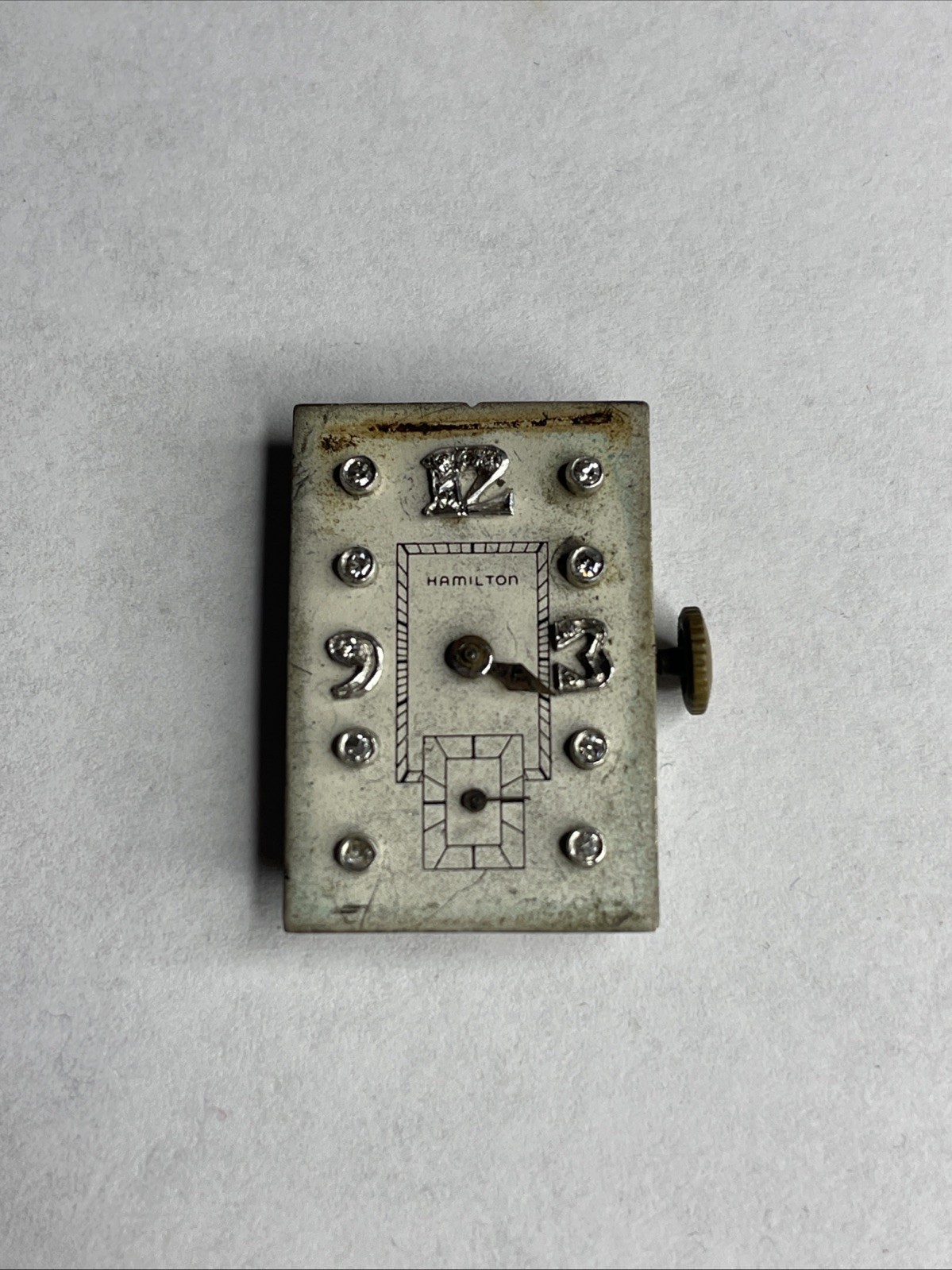 Vintage Hamilton Lord Lancaster Caliber 980 White Diamond Dial Watch Movement