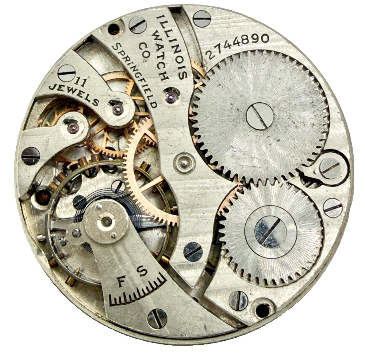Antique 1915 0s 11j Illinois Grade 201 Pocket Watch Movement