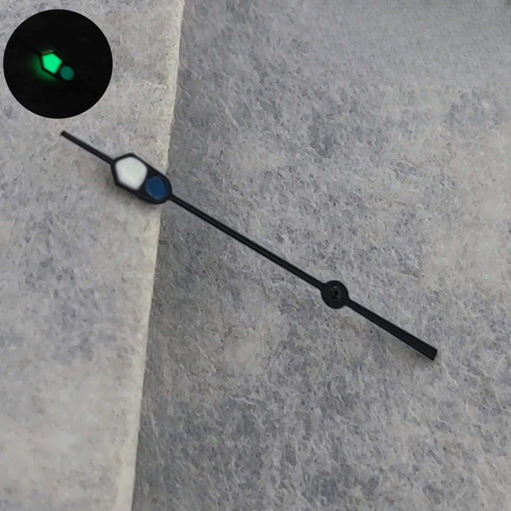 13mm Silver Black For NH35 NH36 7S26 7S36 4R35 4R36 Watches C3 Green Luminous