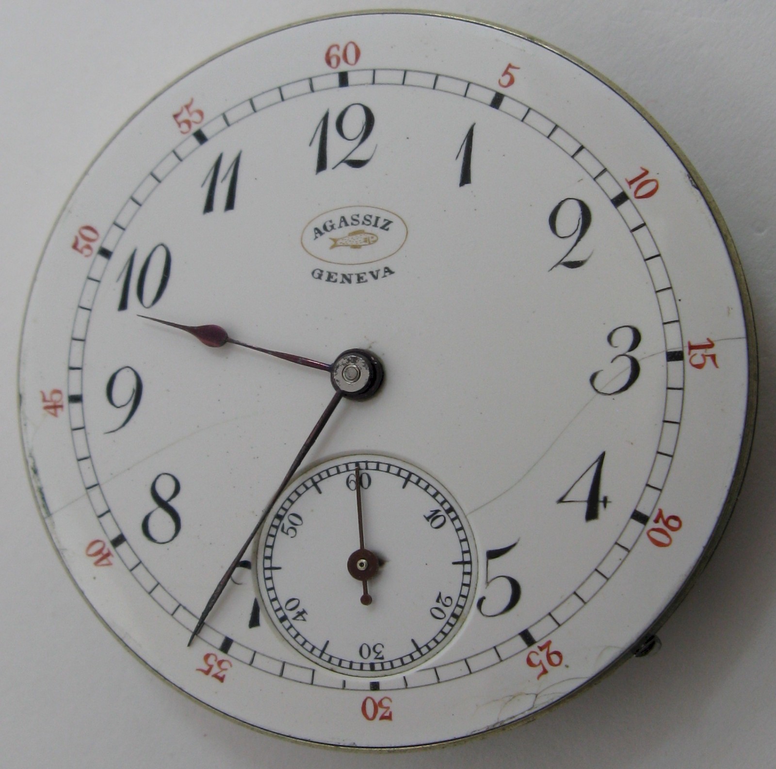 Agassiz Geneva wolf tooth & snail reg. adj. pocket watch Movement for parts HC