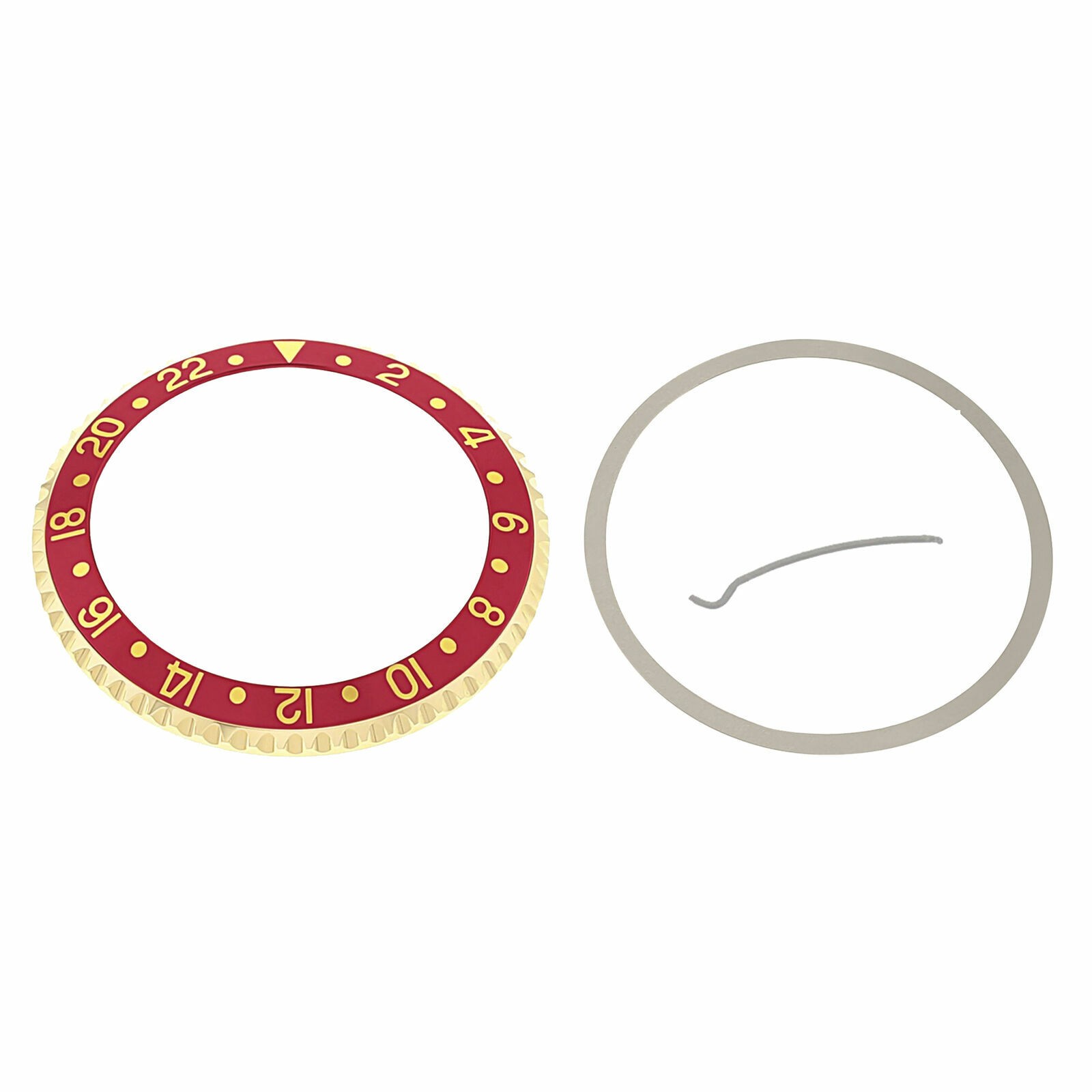 Red Replacement Bezel Insert 18 Karat Gold Bezel 37.70mm x 30.70mm For Rolex