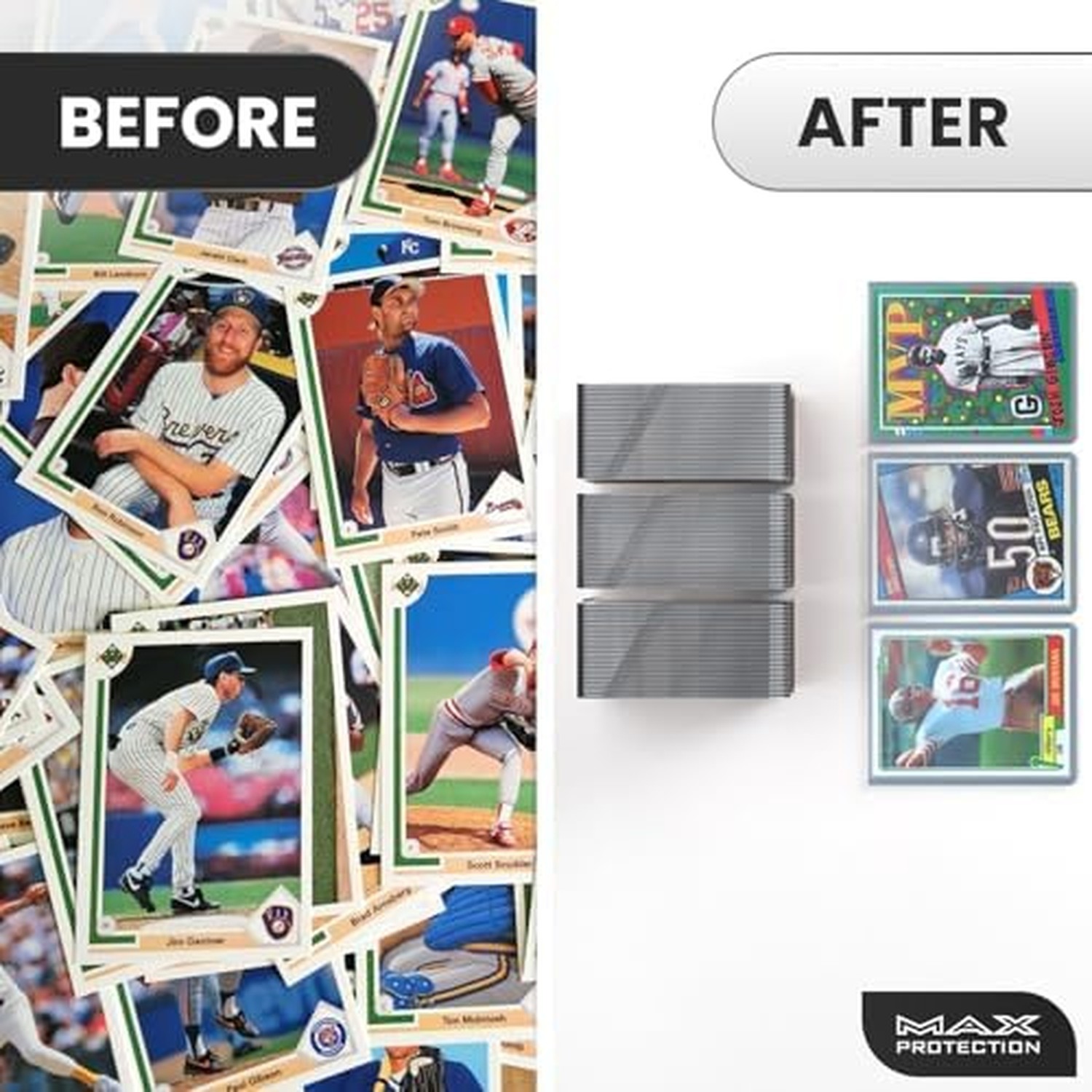 Max Protection – 35pt Top Loaders for Cards – 100 Count – Premium 3×4 Inch Tr…