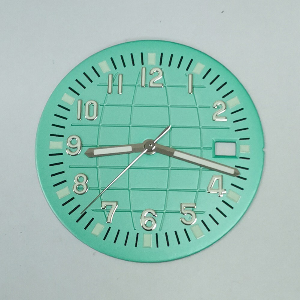 32mm black blue green purple watch dial hand luminous dial fit NH35/36 movement