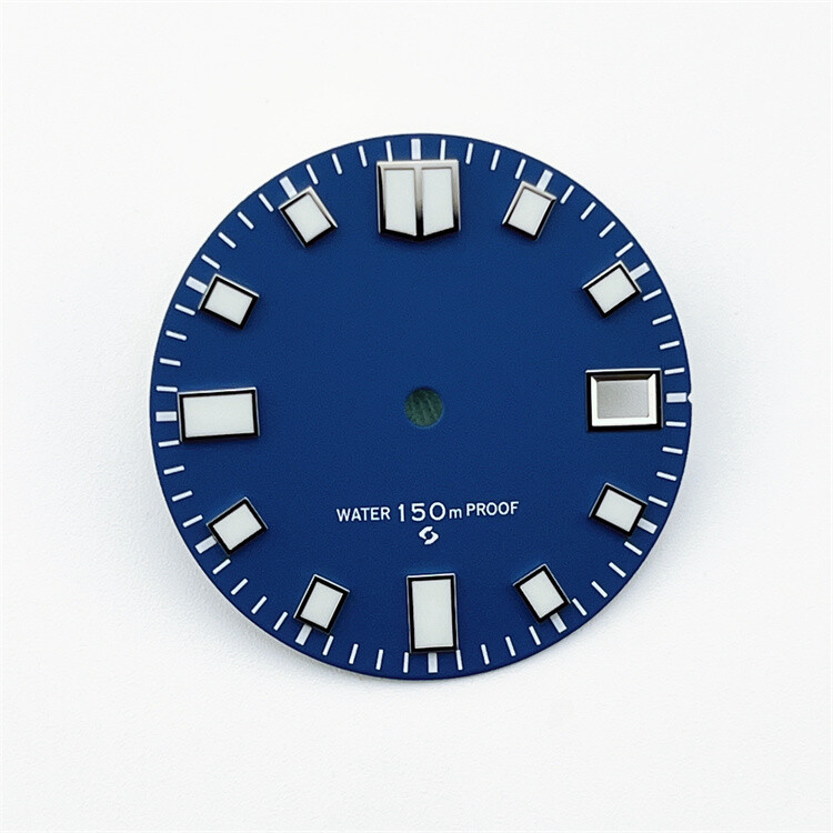 NH35 Dial White Blue Green Luminous Dial 28.5mm Fits NH35/NH36 Movement