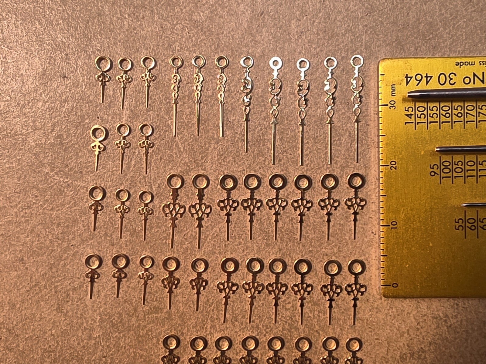 Lot Of 44 Mixed Vintage NOS Gilt Louis Wristwatch Hands-Variety Of Lengths/Sizes
