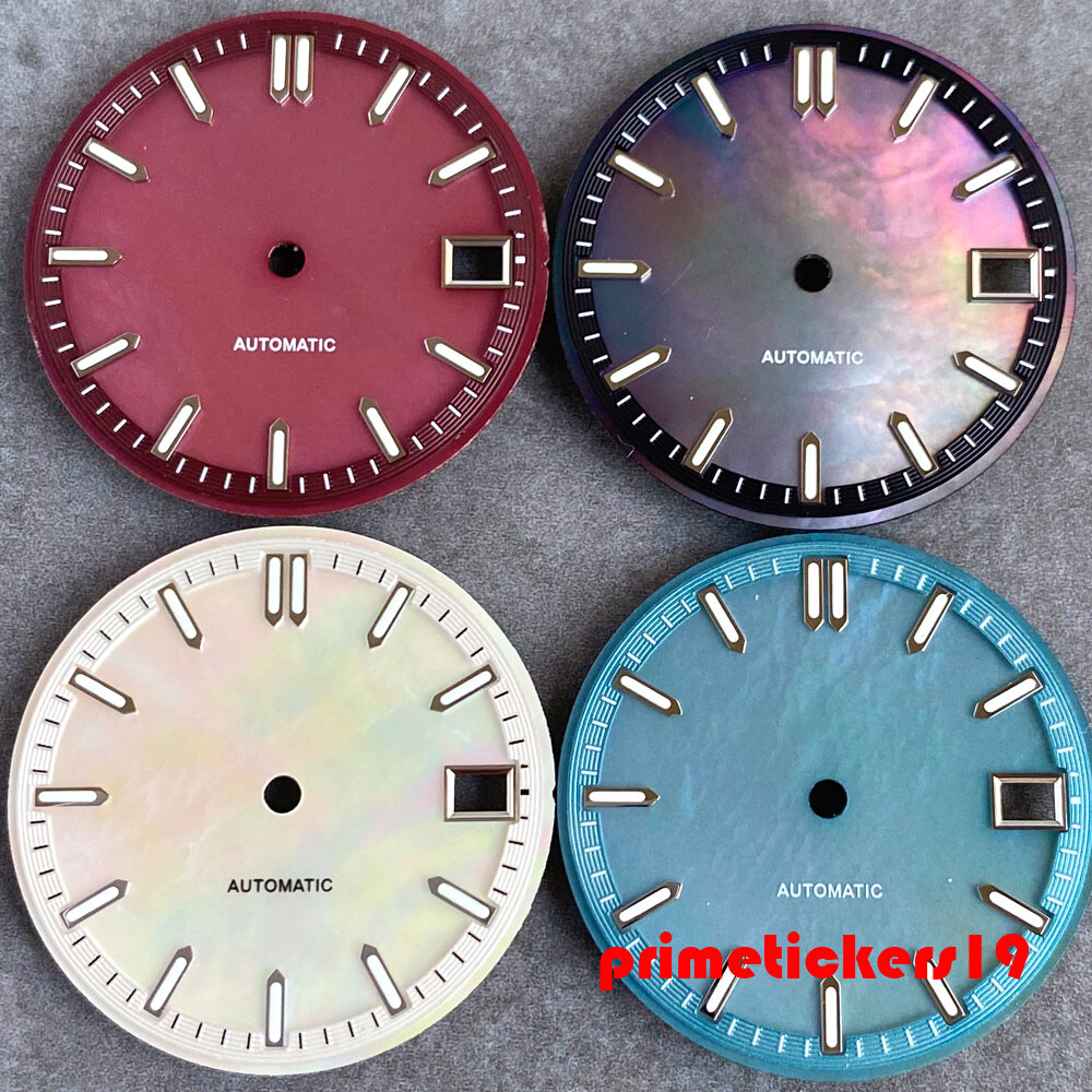 29mm Mother of Pearl MOP Automatic Watch Dial Face Date Luminous Fit NH35 Movt